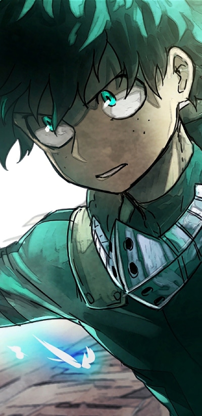Anime My Hero Academia, Green Hair, Izuku Midoriya, Green Eyes, 1080x2220