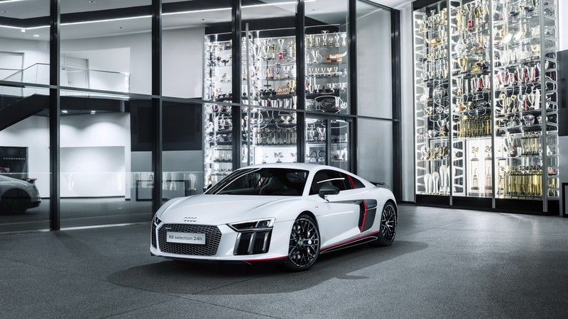 Audi R8 V10 Plus selection 24h, supercar, electric cars, white