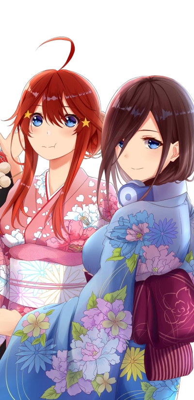 Anime The Quintessential Quintuplets, Miku Nakano, Itsuki Nakano, 1080x2220