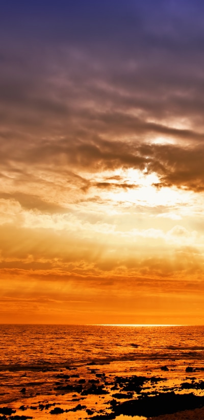 Earth Sunset, Ocean, Horizon, Sea, Sunrise, 1080x2220