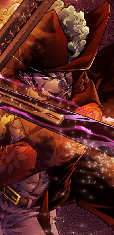 Anime One Piece, Dracule Mihawk, 1080x2220