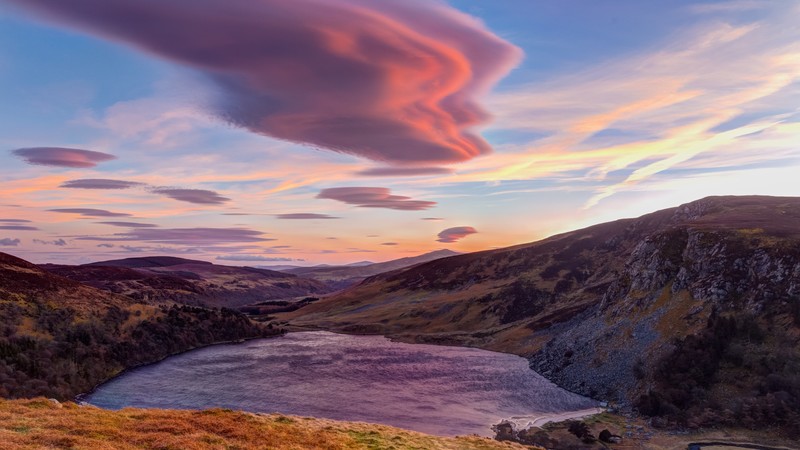 hill, cloud, 4k, sky, sunset