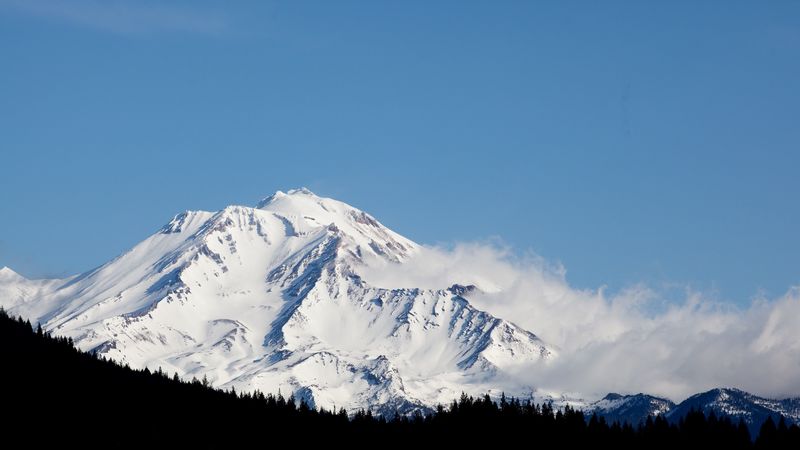 mountains, fog, snow, snowy, 4k