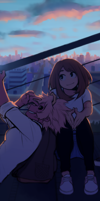 Anime My Hero Academia, Ochaco Uraraka, Mina Ashido, 1080x2160