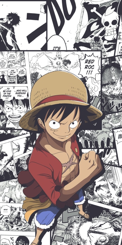 Anime One Piece, Monkey D. Luffy, 1080x2160