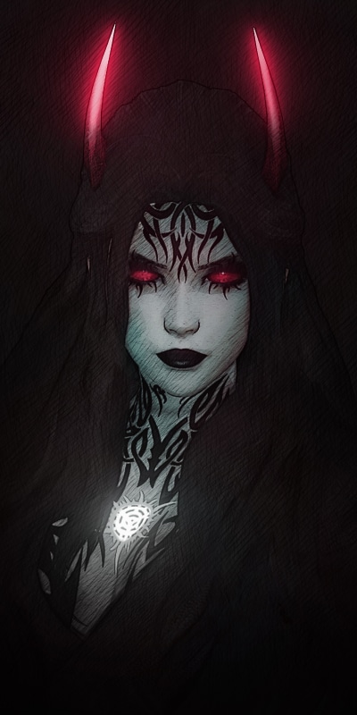 Dark Demon, Tattoo, 1080x2160