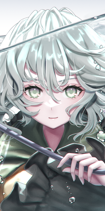 Anime Touhou, Koishi Komeiji, Grey Eyes, White Hair, 1080x2160