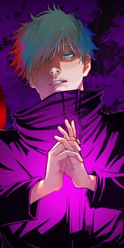 Anime Jujutsu Kaisen, Satoru Gojo, White Hair, 1080x2160