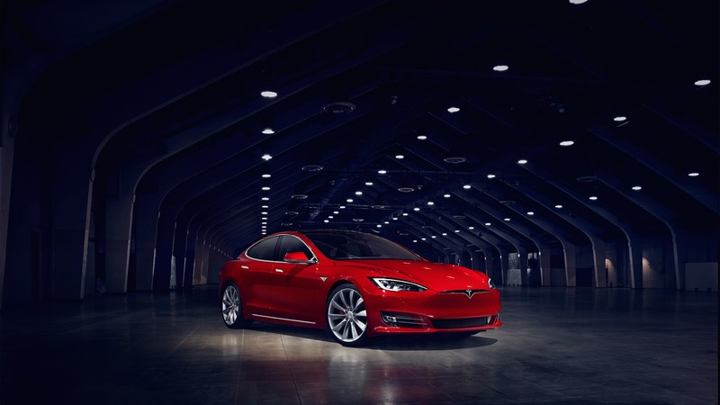 Tesla Model S P90D, electric cars, Elon Musk, red
