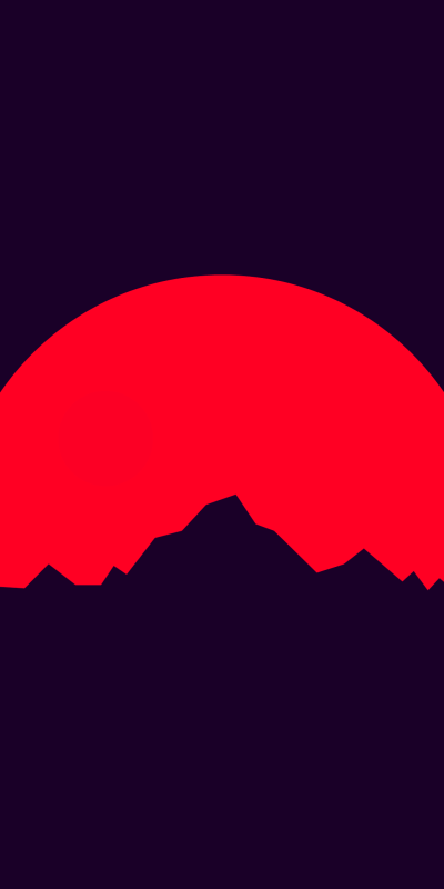 Artistic Minimalist, Red, Mountain, 1080x2160