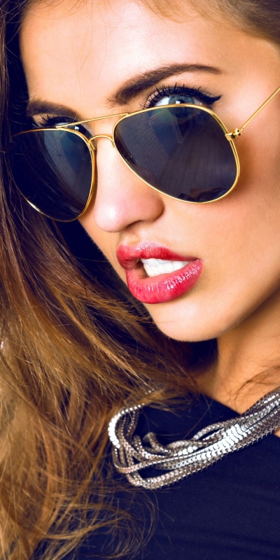 Women Model, Sunglasses, Necklace, Brunette, Face, Lipstick, 1080x2160