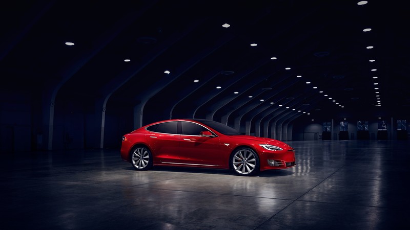 Tesla Model S P90D, electric cars, Elon Musk, red