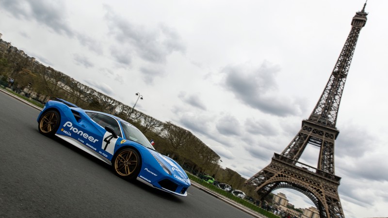 Ferrari 488 GTB Tailor Made Hommage to the 308 Gr4, blue, Eiffel Tower, Paris