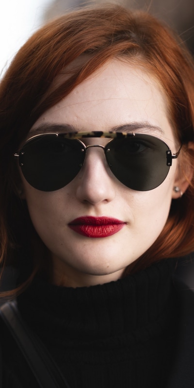 Women Model, Lipstick, Redhead, Portrait, Sunglasses, Face, 1080x2160