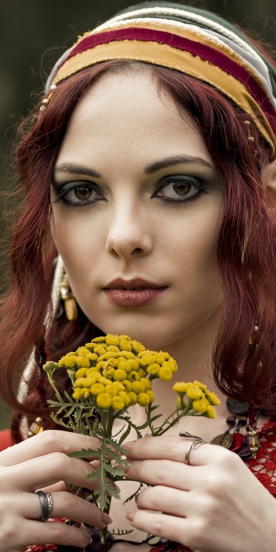 Women Model, Flower, Makeup, Face, Portrait, 1080x2160