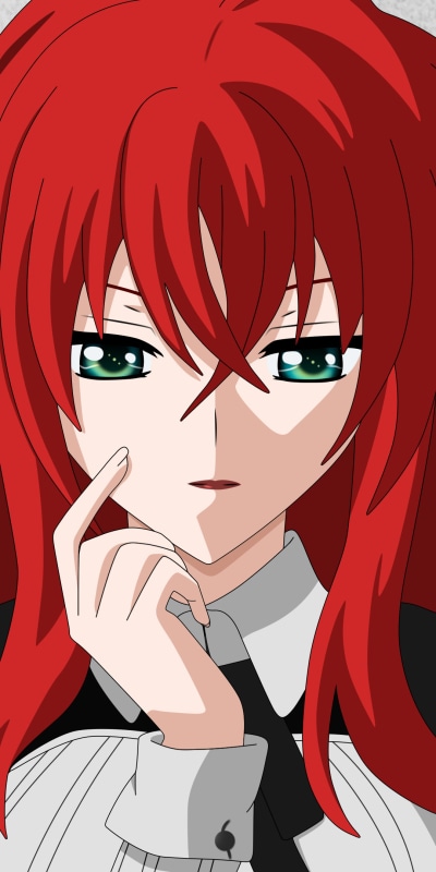 Anime High School DxD, Rias Gremory, Green Eyes, Red Hair, 1080x2160