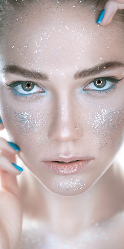 Women Model, Angelika Zavarzina, Makeup, Face, Glitter, 1080x2160