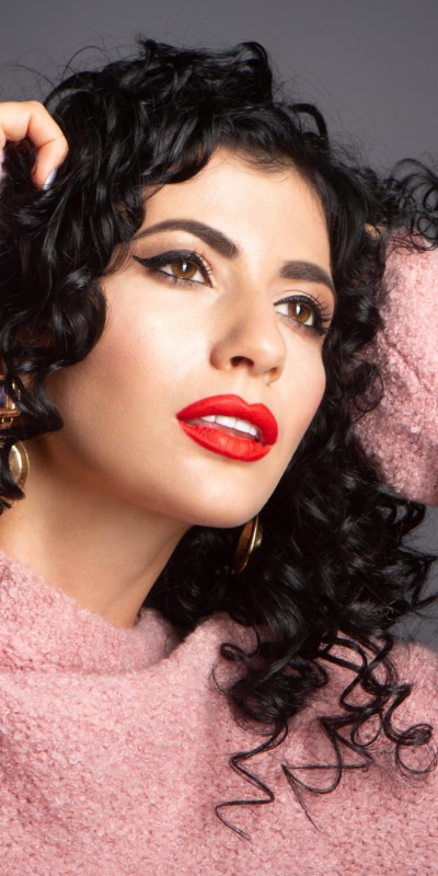 Women Model, Lipstick, Brown Eyes, Face, Black Hair, 1080x2160