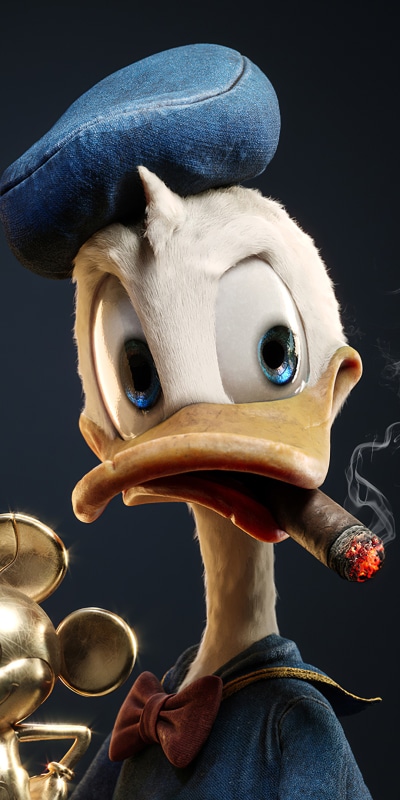 Movie Disney, Gun, Cigar, Donald Duck, 1080x2160