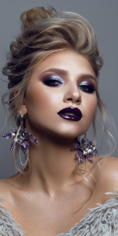 Women Model, Earrings, Lipstick, Blonde, 1080x2160