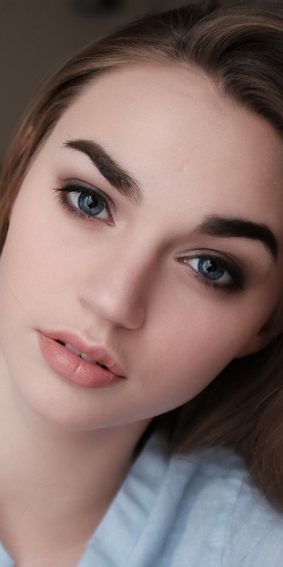 Women Model, Face, Brunette, Blue Eyes, 1080x2160