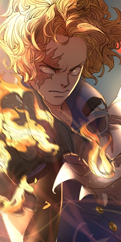 Anime One Piece, Angry, Blonde, Yellow Eyes, Fire, Sabo (One Piece), 1080x2160