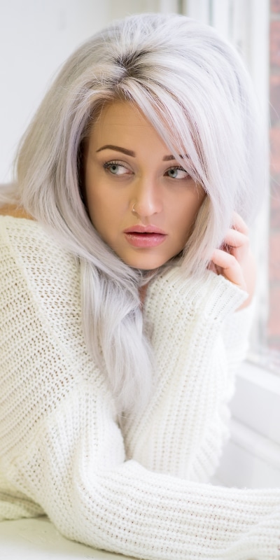 Women Model, White Hair, 1080x2160