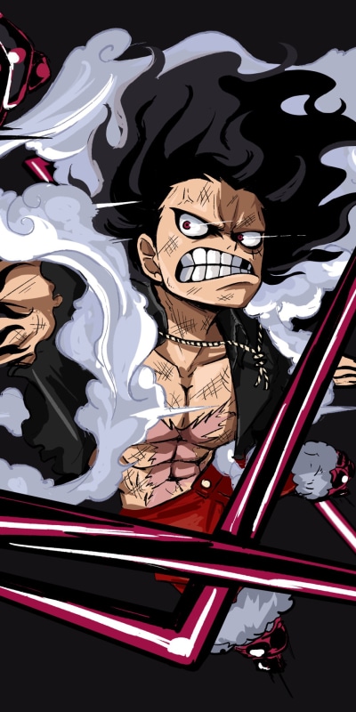 Anime One Piece, Monkey D. Luffy, Gear Fourth, 1080x2160