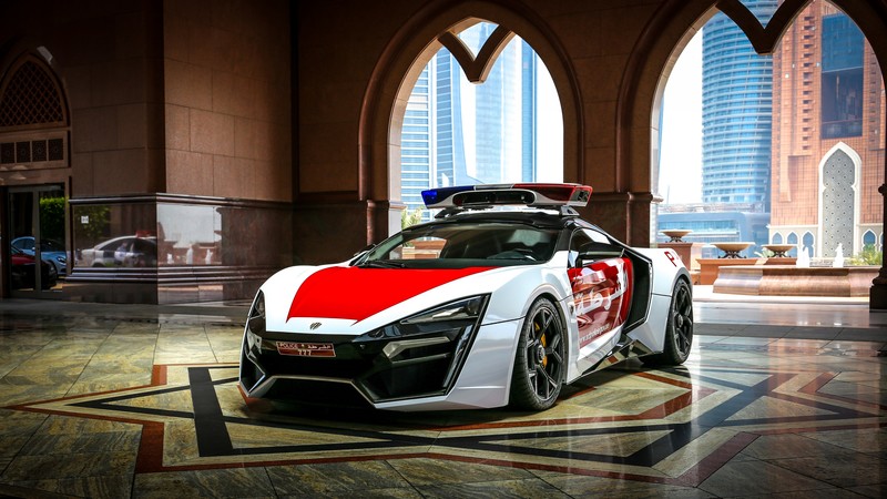 Lykan hypersport, police car, police