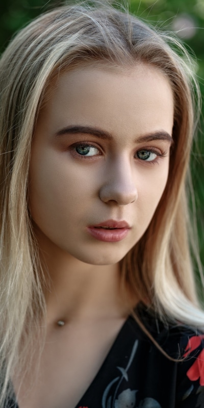 Women Model, Blue Eyes, Blonde, Face, 1080x2160