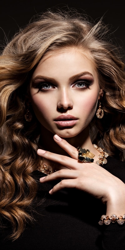 Women Model, Face, Blonde, Jewelry, Blue Eyes, 1080x2160