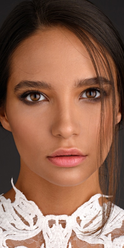 Women Model, Stare, Brown Eyes, Brunette, Face, 1080x2160