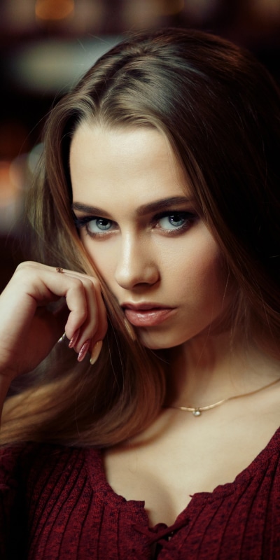 Women Model, Brunette, Blue Eyes, 1080x2160