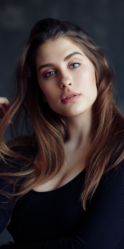 Women Model, Blue Eyes, Brunette, 1080x2160
