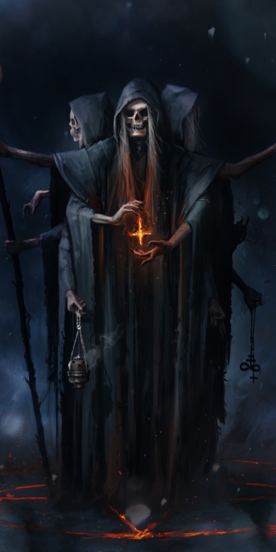 Dark Death, Skull, Magic, 1080x2160