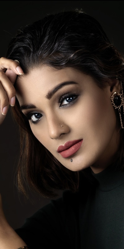 Women Model, Indian, Face, Blue Eyes, Black Hair, Earrings, 1080x2160