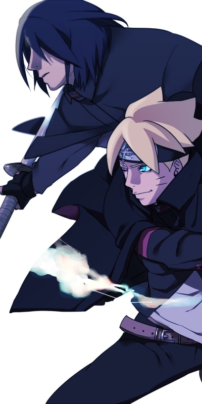 Anime Boruto, Sasuke Uchiha, Boruto Uzumaki, 1080x2160