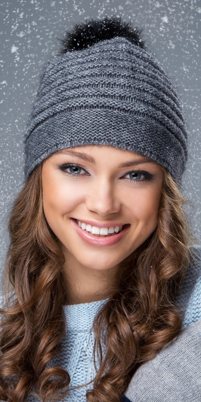 Women Model, Brunette, Smile, Blue Eyes, Hat, 1080x2160