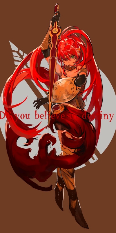 Anime RWBY, Pyrrha Nikos, 1080x2160