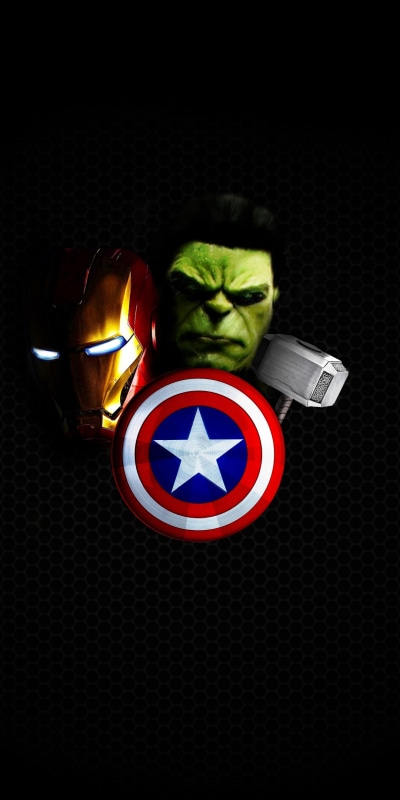 Comics The Avengers, Iron Man, Thor, Captain America, Hulk, 1080x2160