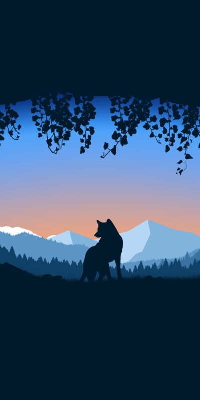 Artistic Minimalist, Wolf, Cave, 1080x2160