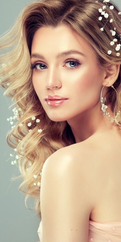 Women Model, Blue Eyes, Blonde, Curl, 1080x2160