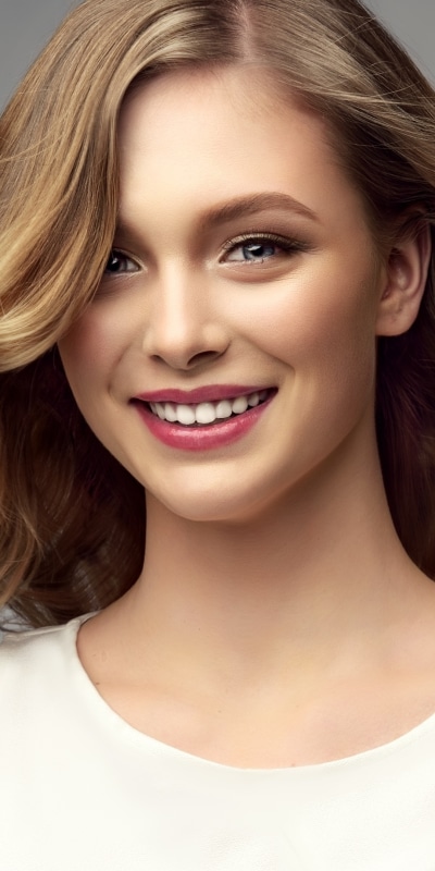 Women Model, Lipstick, Blonde, Blue Eyes, Smile, 1080x2160