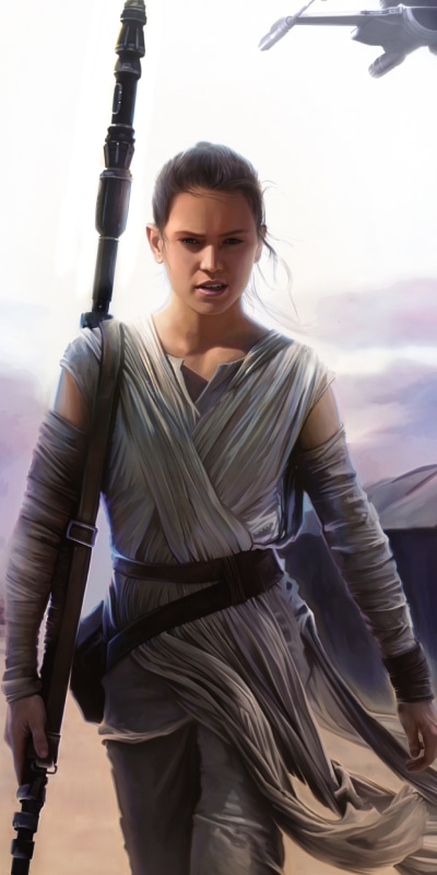 Movie Star Wars Episode VII: The Force Awakens, Star Wars, Rey (Star Wars), 1080x2160