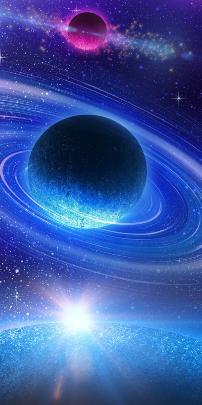 Sci Fi Planets, Blue, Stars, Space, Planetary Ring, Planet, 1080x2160
