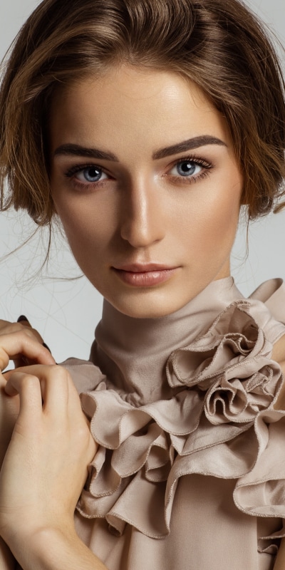 Women Model, Blue Eyes, Brunette, 1080x2160