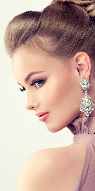 Women Model, Face, Blonde, Earrings, Blue Eyes, 1080x2160