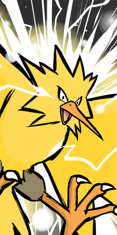 Anime Pokémon, Zapdos (Pokémon), 1080x2160