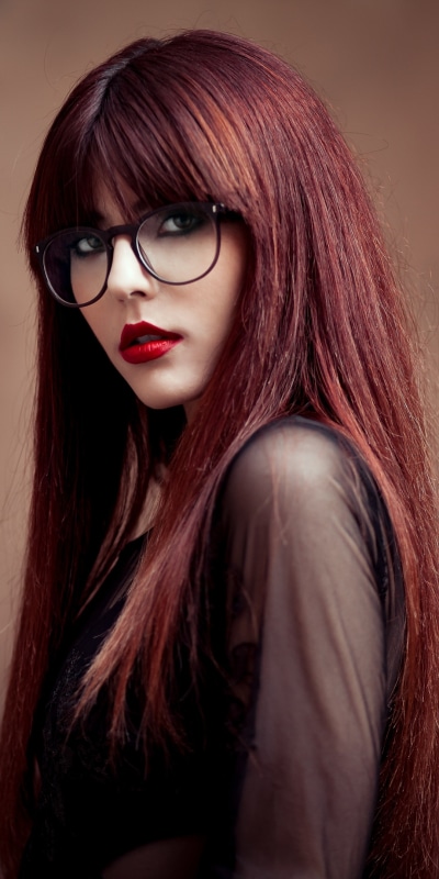 Women Model, Glasses, Lipstick, Redhead, 1080x2160