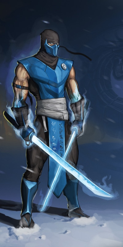 Video Game Mortal Kombat, Sub-Zero (Mortal Kombat), Sword, Warrior, 1080x2160